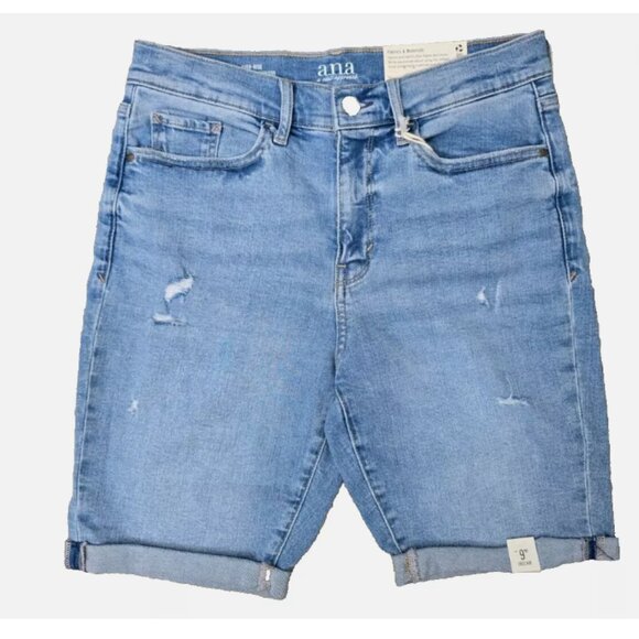 a.n.a Womens High Rise 9" Inseam Denim Short Size 6 - Picture 1 of 5